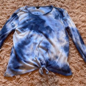 Tie die blue long sleeve kids